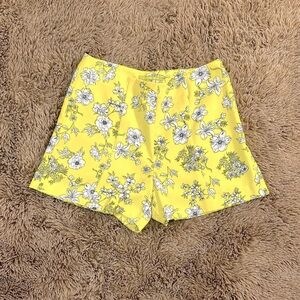 Gianni Bini Yellow Floral High Waist Shorts